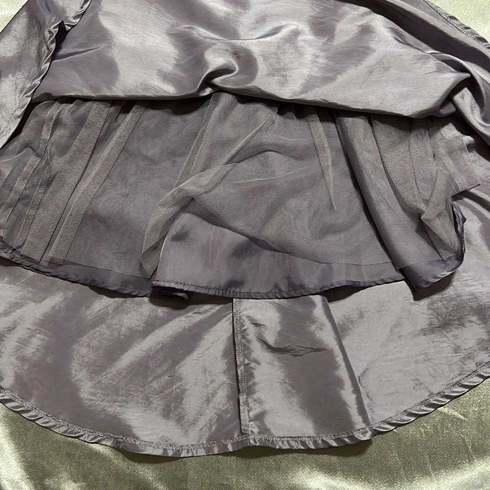 GB Girls Purple Satin Taffeta High Low Drop Waist W/Pockets Dress Size 12